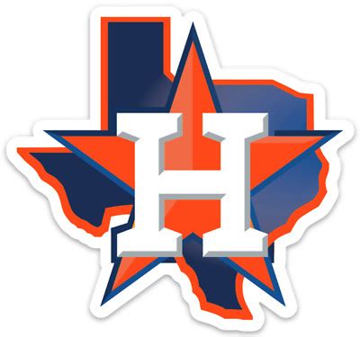 Houston Astros H Monogram logo type State of Texas Shaped Die-cut ...