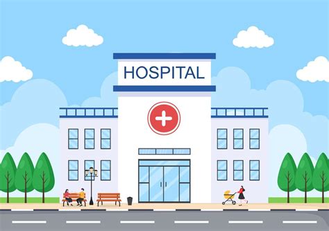 Hospital Building for Healthcare Background Vector Illustration with ...