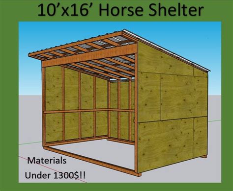 Horse Shelter Barn Plans - Etsy