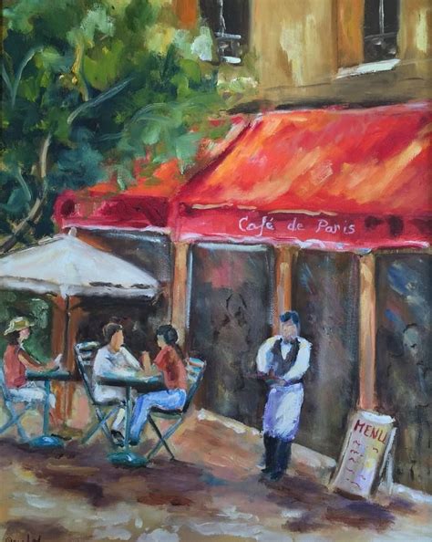 Cafe de Paris Painting | Painting, Canvas art, Paris painting