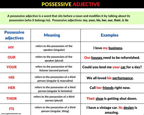 Possessive adjective masterclass