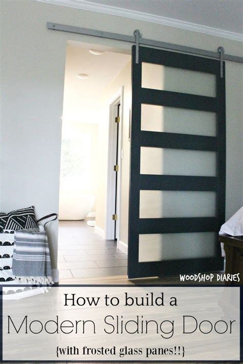 DIY Modern Sliding Door--{With Frosted Glass Panels!} | Modern sliding ...