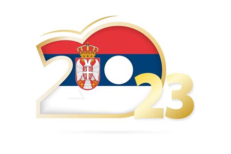 Year 2023 with Serbia Flag pattern. 12802933 Vector Art at Vecteezy