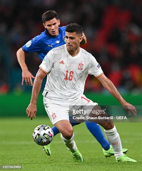 Rodri of Spain on the ball during the UEFA Euro 2020 Championship ...