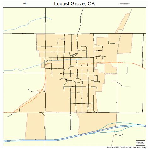 Locust Grove Oklahoma Street Map 4043500