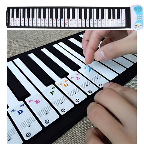 Mgaxyff Transparent Removable Piano Key Board Sticker for 61/88 Key ...