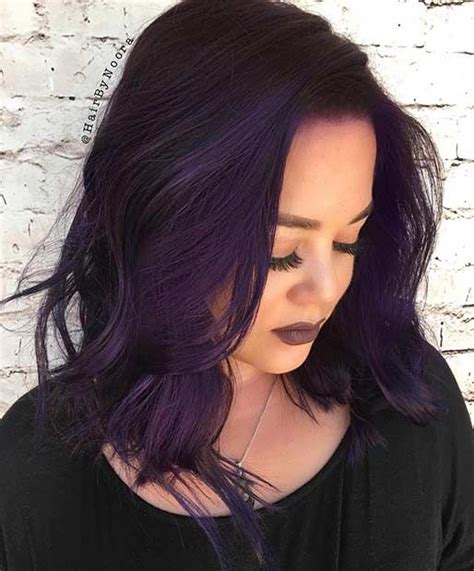 41 Bold and Trendy Dark Purple Hair Color Ideas | StayGlam | Dark ...