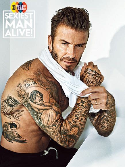 David Beckham Sexiest Man Alive 2015: Tattoo Photos | David beckham ...