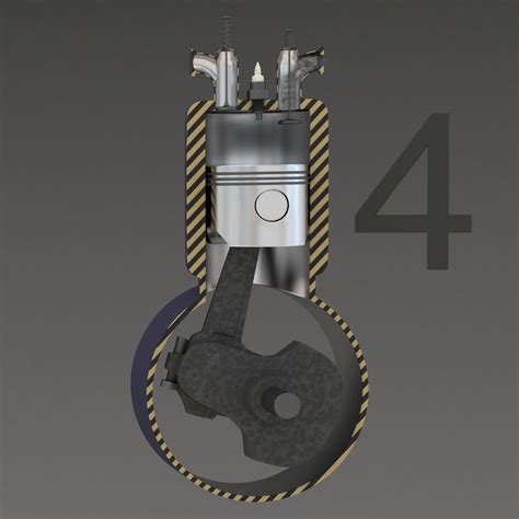 Four Stroke Engine Animation 3D Model animated rigged .max .fbx ...