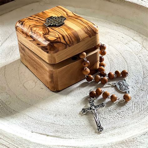 Olive Wood Rosary with Box from Holy Land | Rosary.com™