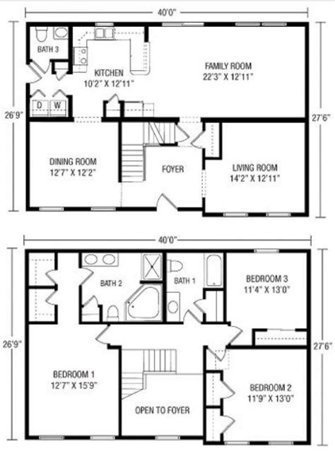 2 Story House Floor Plan With Dimensions - floorplans.click