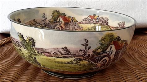 Royal Doulton, Vintage 1930s' Large Serving Bowl or Fruit Bowl, Country ...