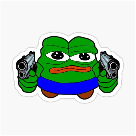 "Rare Pepe With Two Pistols" Sticker for Sale by ApusFrenStore | Redbubble