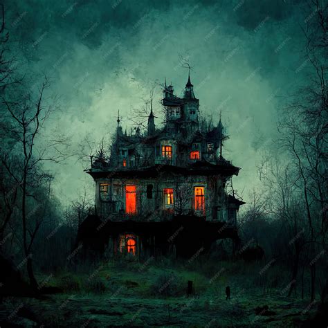 Premium Photo | Scary Haunted House Scenes Dark Halloween