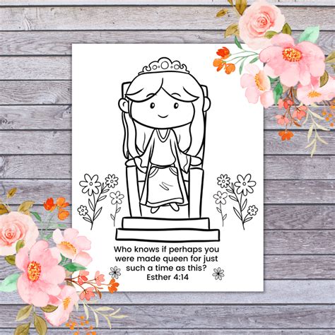 Queen Esther Coloring Page (Free Printable)