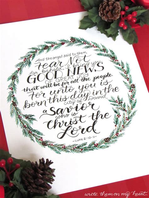 Luke 2:10-11, Christmas Card Printable, Bible Verse Wall Art, Bible ...