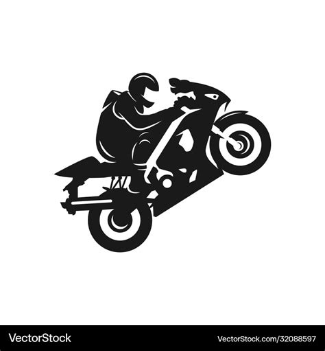 Sports motorcycle silhouette logo Royalty Free Vector Image