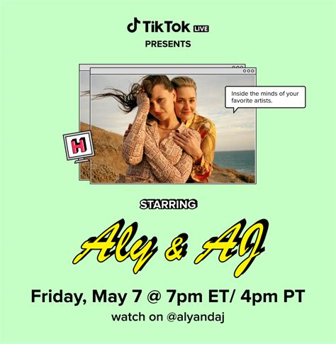 Get inside the mind of Aly and AJ LIVE on TikTok’s Headstream | TikTok ...