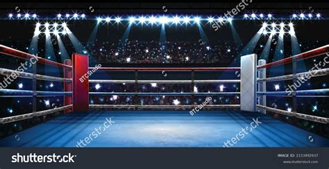 Boxing Ring Illumination By Spotlights Digital Stock Vector (Royalty ...