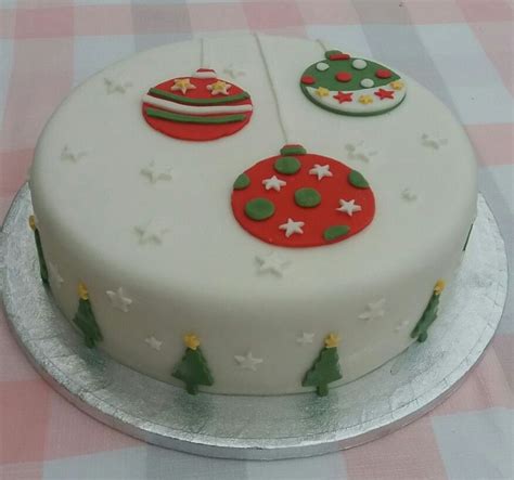 Christmas baubles cake | Christmas cake designs, Christmas cake, Mini ...