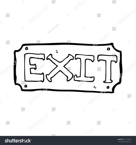 Cartoon Exit Sign Stock Illustration 171750017 | Shutterstock