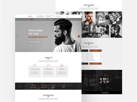 Barbershop Free Website Template | Free PSD Templates