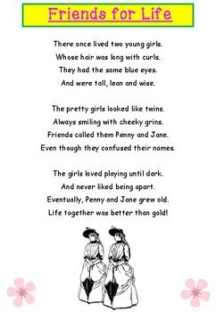 'Friends for Life' (AABB Poem) by Nettie's Teacher Basket | TPT