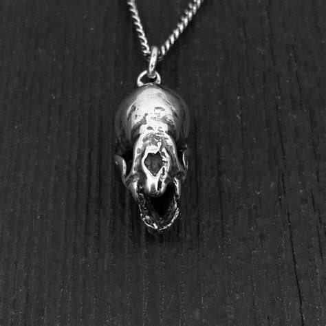 Vampire Bat Skull Necklace Silver Vampire Bat Skull Pendant - Etsy