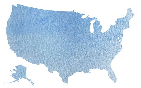 Premium Vector | Watercolor blue map of usa