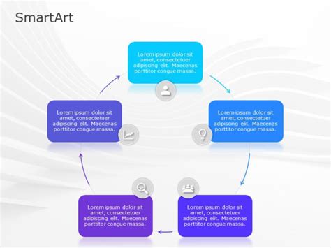 SmartArt Cycle Overlapping 5 Steps