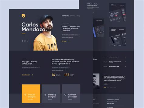 Carlos - Personal Portfolio Website by Muh Salmon | Minimal web design ...