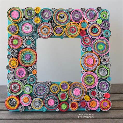 Upcycled Rolled Paper Frame! | Manualidades, Revista reciclada, Oficios ...