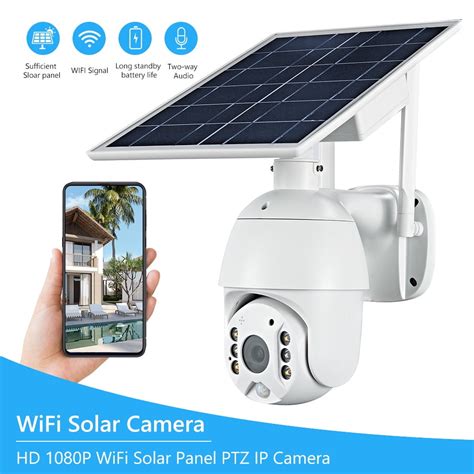 1080P Wireless Solar Panel Security Camera 2MP Outdoor Waterproof ...