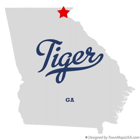 Map of Tiger, GA, Georgia