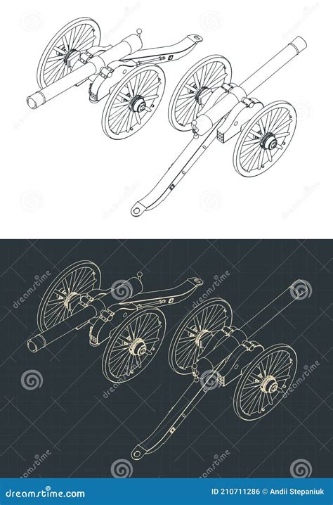 Artillery Cannon For Military Operations. Howitzer Symbol. Vector Image ...