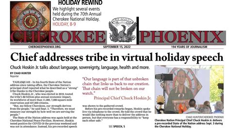 Chuck Hoskin: Cherokee Nation helps keep our citizens informed ...