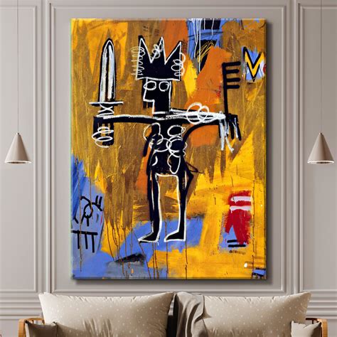 Basquiat Canvas Graffiti King of Street Art Basquiat Print | Etsy