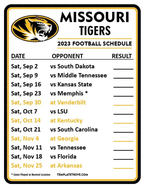 Mizzou Tigers Football Schedule 2024 - Dorine Katerina