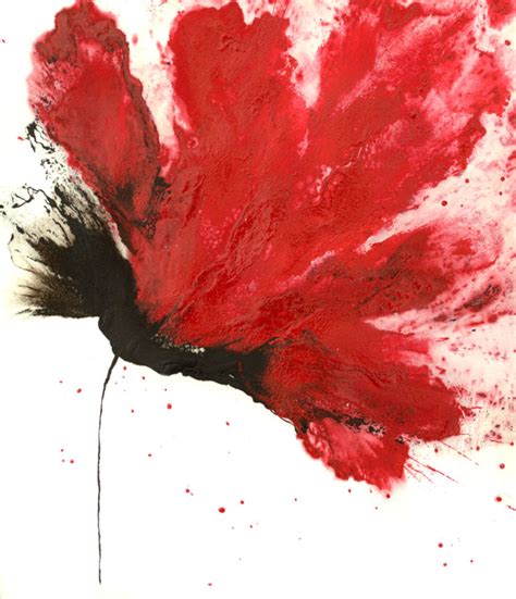 Red Flower Art Painting Original Floral Abstract Home Wall Decor ...