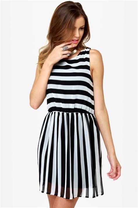 Pretty Black and White Dress - Striped Dress - Sleeveless Dress - $37. ...