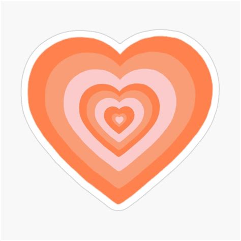 "Orange Retro Heart" Sticker for Sale by sloaneduzy | Coloring stickers ...