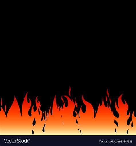 Fire flames on a black background Royalty Free Vector Image