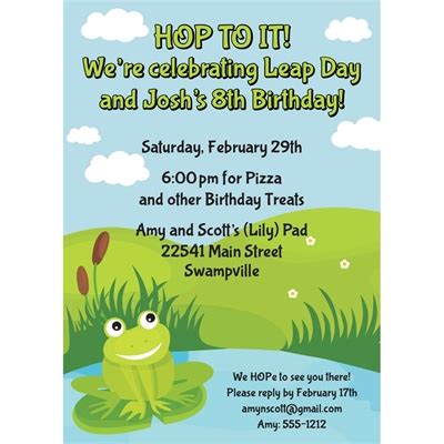 Leap Day Party Invitation