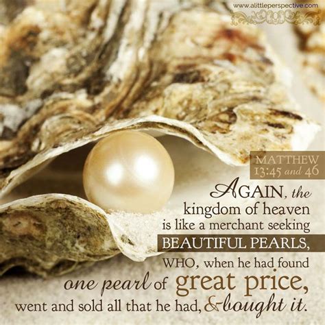 "Again, the kingdom of heaven is like a merchant seeking beautiful ...