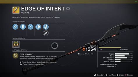 Destiny 2: Witch Queen - Edge of Intent Exotic Warlock Glaive! (Weapon ...