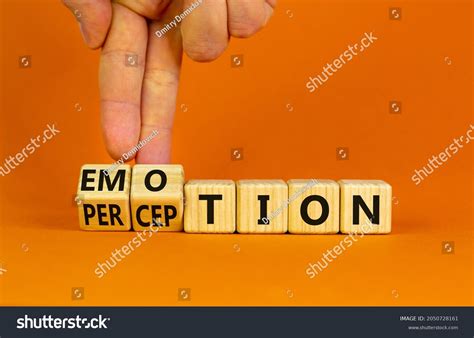 Emotion Perception Symbol Businessman Turns Wooden Stock Photo ...