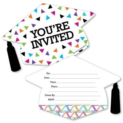 Big Dot Of Happiness Hats Off Grad - Shaped Fill-in Invitations ...