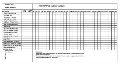 House Building Schedule Template