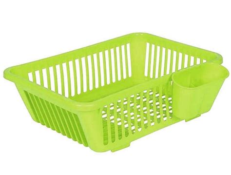 Neon Green Plastic Sink Dish Drainer Basket, For Kitchen, Size ...