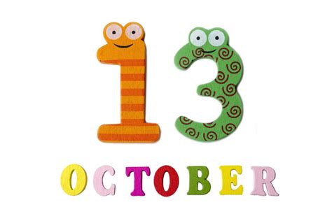 October 13 on white background, numbers and letters. 5209317 Stock ...